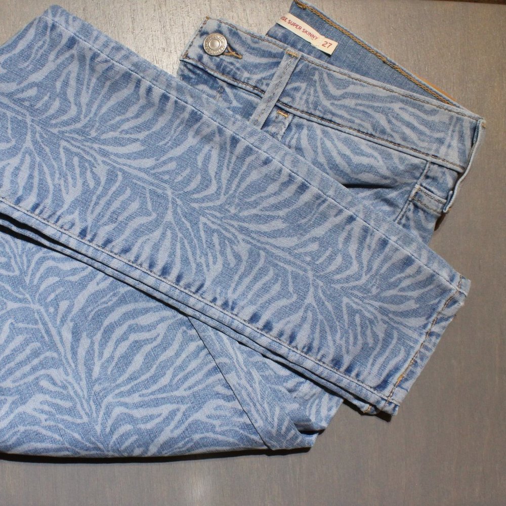 NEW Levi's 720 Zebra-Print High-Rise Super-Skinny Jeans Size 27 - Picture 16 of 16